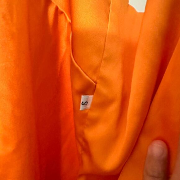 Orange satin slip dress - Picture 4 of 4